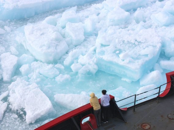 An ice-breaker on an arctic expedition