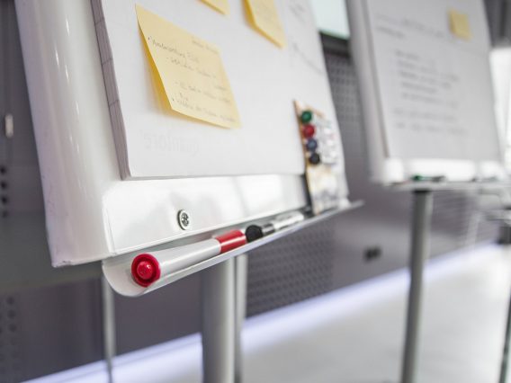 postnotes on a white board